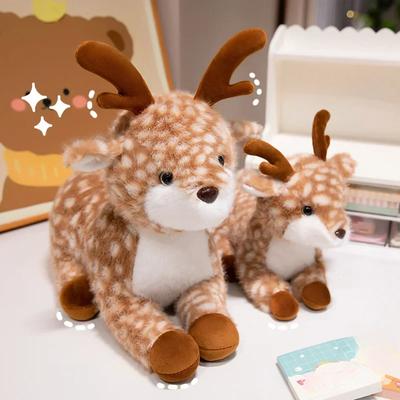 Simulation Sika Deer Plush Toy Super Soft Hug Pillow Elk Deer Doll Creative Room Decoration Birthday Holiday Gift To Boys Girls