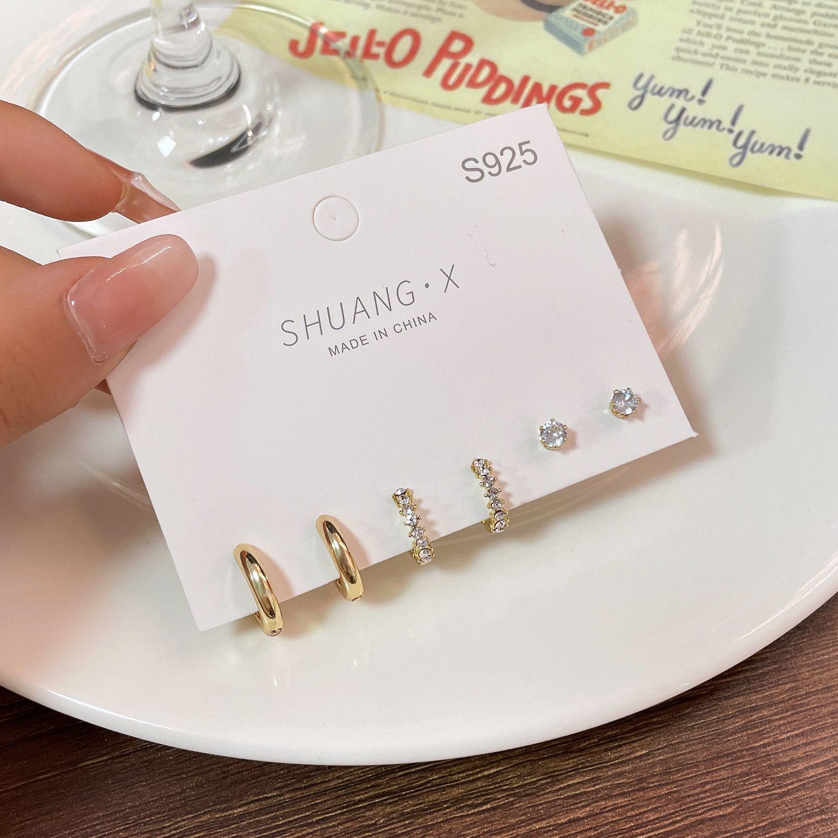 

Корейский минималистский комплект серег Love Stack - модные летние цепочки для женщин