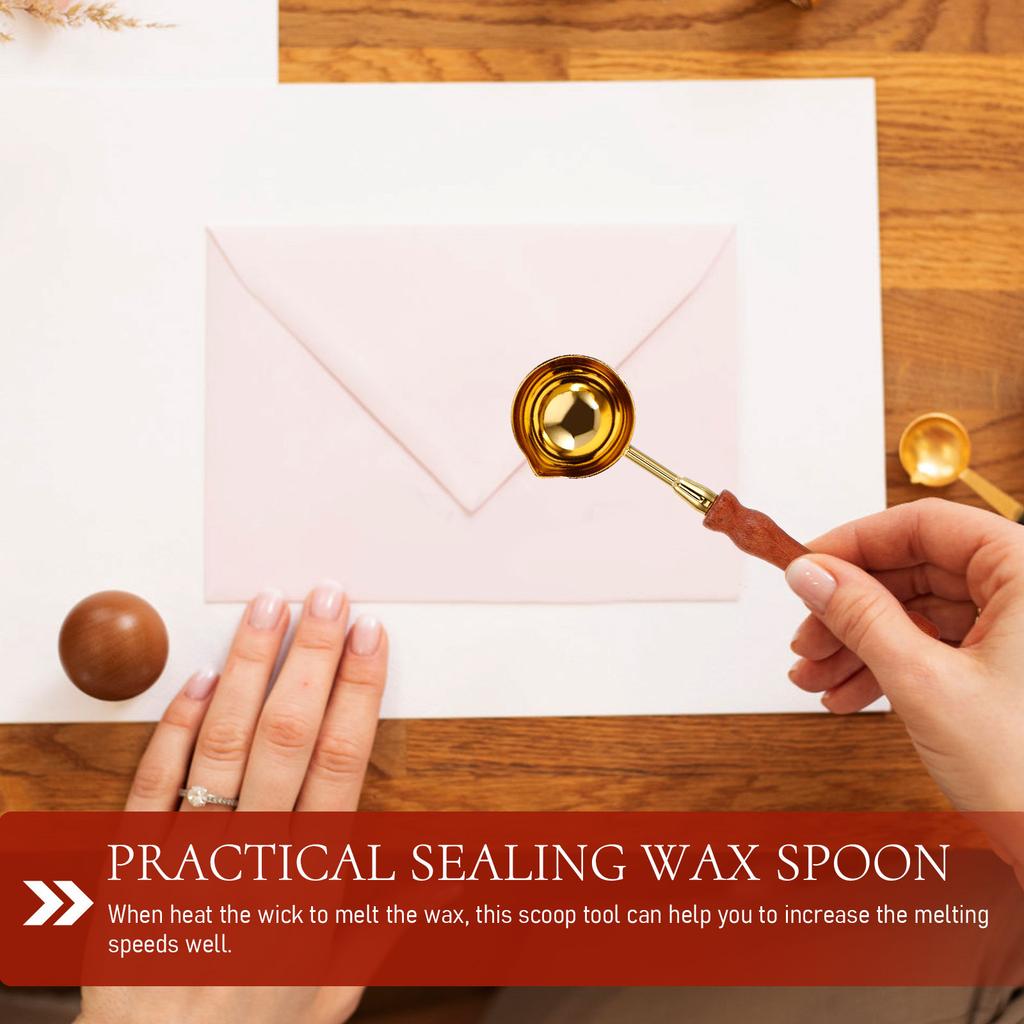 Wax Seal Stamp Melting Spoon Retro Wax Scoop Wide Applications for Gifts Envelopes Invitations Portable Melting Spoon