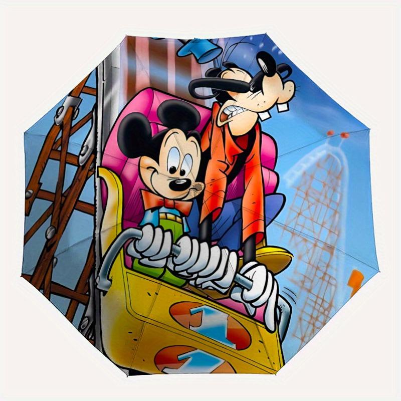 

1pc Mickey Mouse Goofy Home Essential Cute Cartoon Umbrella, Portable Folding Umbrella with Durable Iron Frame 8 Ribs, a0821008