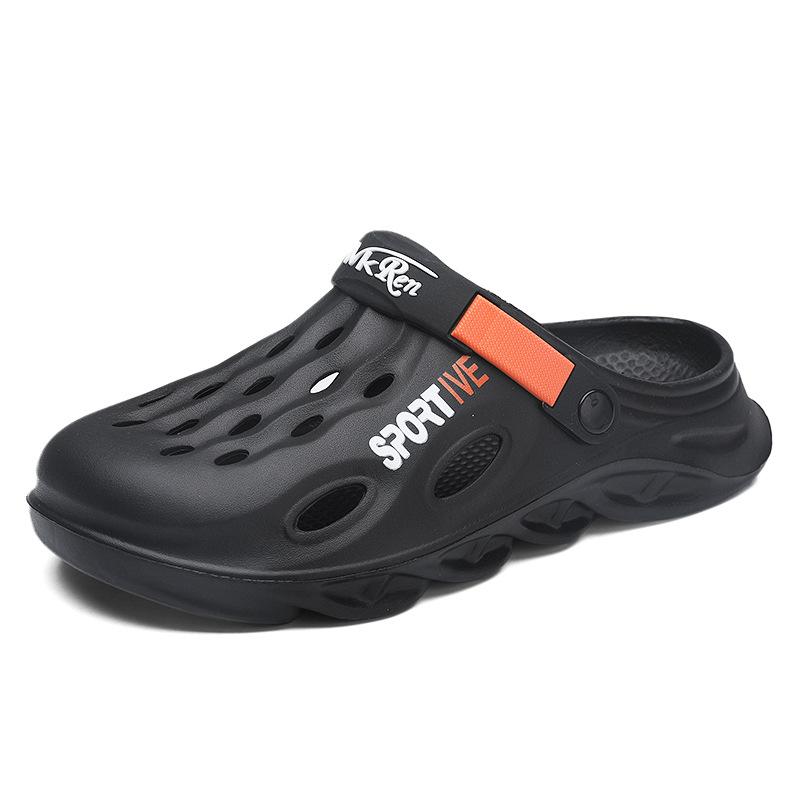 

Casual Hole Shoes Men S Trend Outdoor Wear Beach Sandals Home Indoor Dual-Purpose Non-Slip Bag Head Slippers 43
