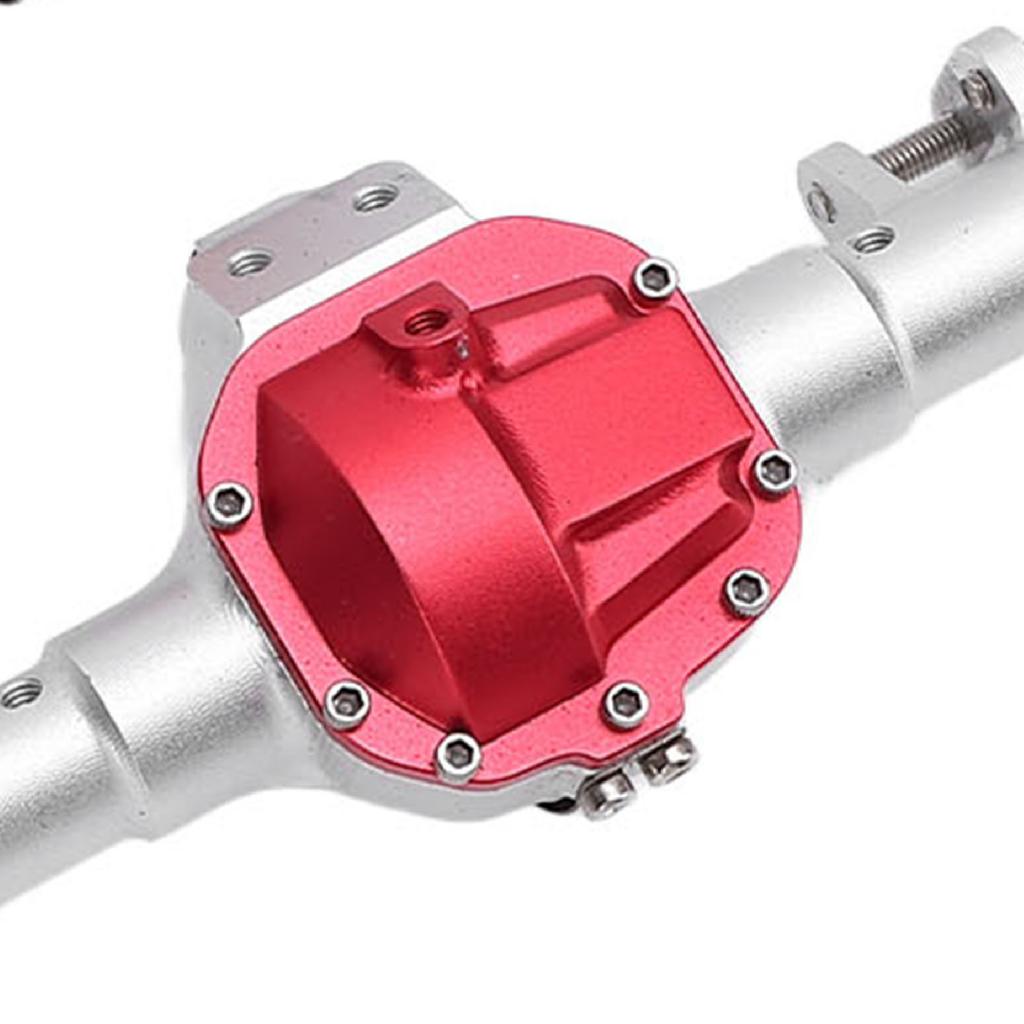 RC Axle Assembly Set Aluminum Alloy Front and Rear Axle for SCX10 II 90046 90047 1/10 RC Crawler Upgrade Parts Silver and Red