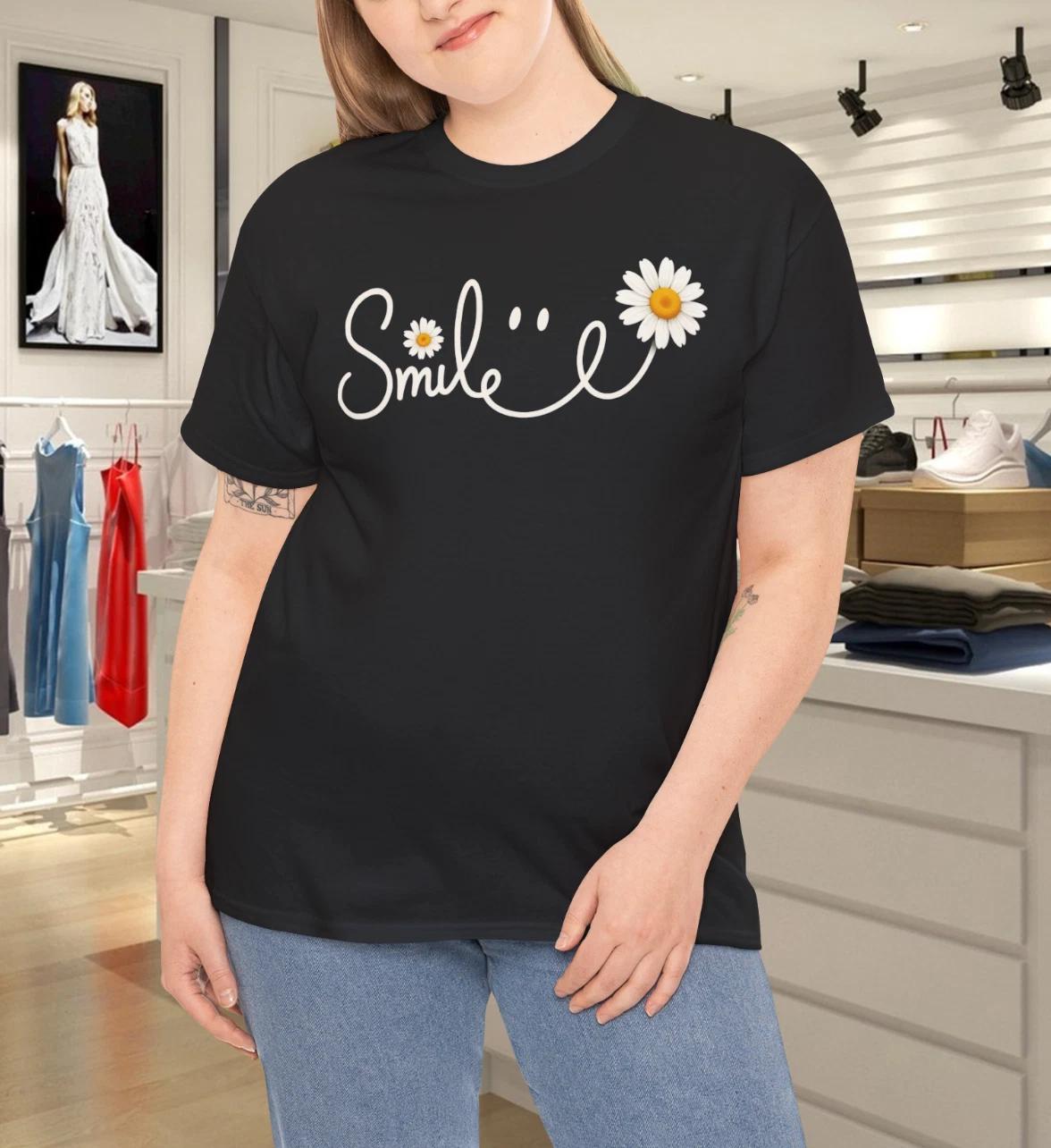 Floral Daisy Smile Face Daisy Flower Smile Daisy Women s Tee T-Shirt 3XL