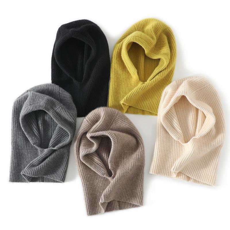 Autumn and Winter Multi-functional Hat Women's Scarf Integrated Hat with Neck and Neck Cover To Keep Warm and Fashionable Wool Hooded