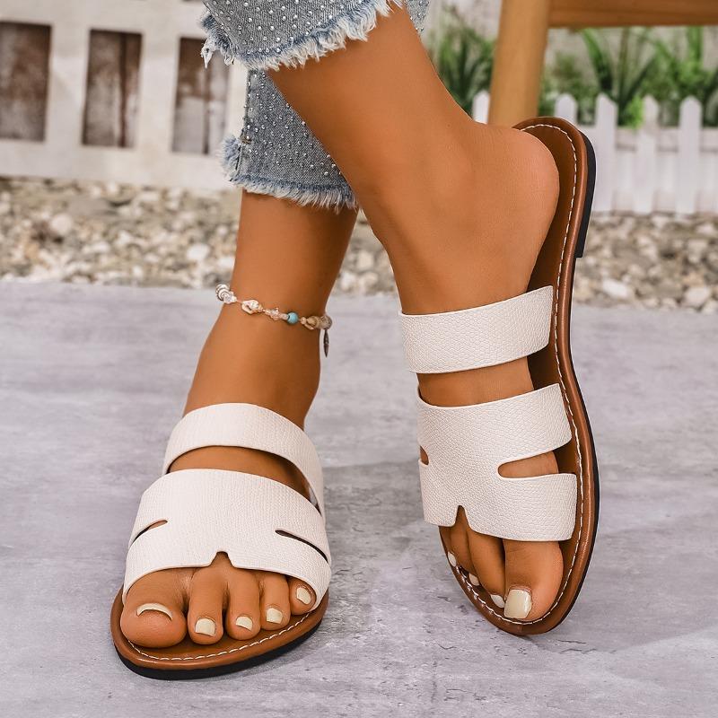 

Large size flat-bottomed slippers for women s outer wear summer new round head lightweight women s slippers Slippers 35