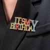 Colorful Alphabet Diamond Brooch Pin - Unisex Birthday Fashion Accessory