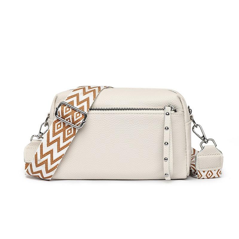 New first-layer cowhide messenger bag women s bag trendy fashion simple shoulder women s leather small square bag