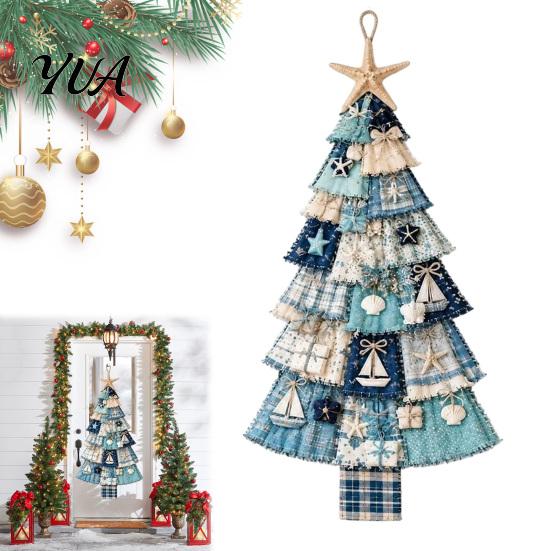Garten- und Meeresdeko für das ganze Jahr, Weihnachtlicher handgefertigter Türhänger-Bausatz, Patchwork-Baumdekoration, DIY-Näh-Set, Übergroßes Silhouette-Ornament