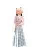 Women's Spring/Autumn Plaid Cardigan Dress with Lotus Leaf Collar - Trendy Two-Piece Set