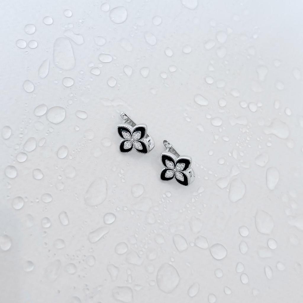 Silberohrringe mit Emaille, Zirkonia (2145066)