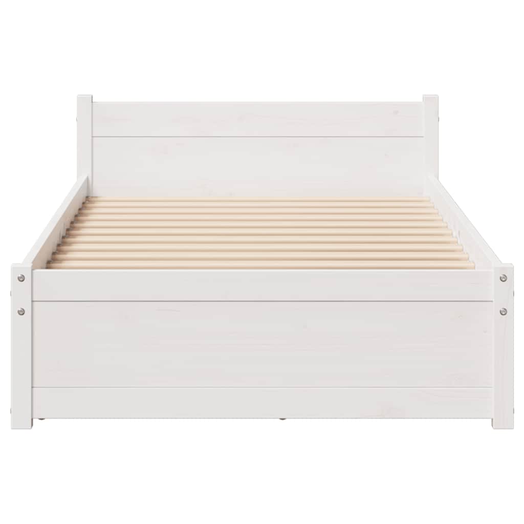 Solid Wood Bed Without Mattress White 90x190 Cm Pine Wood