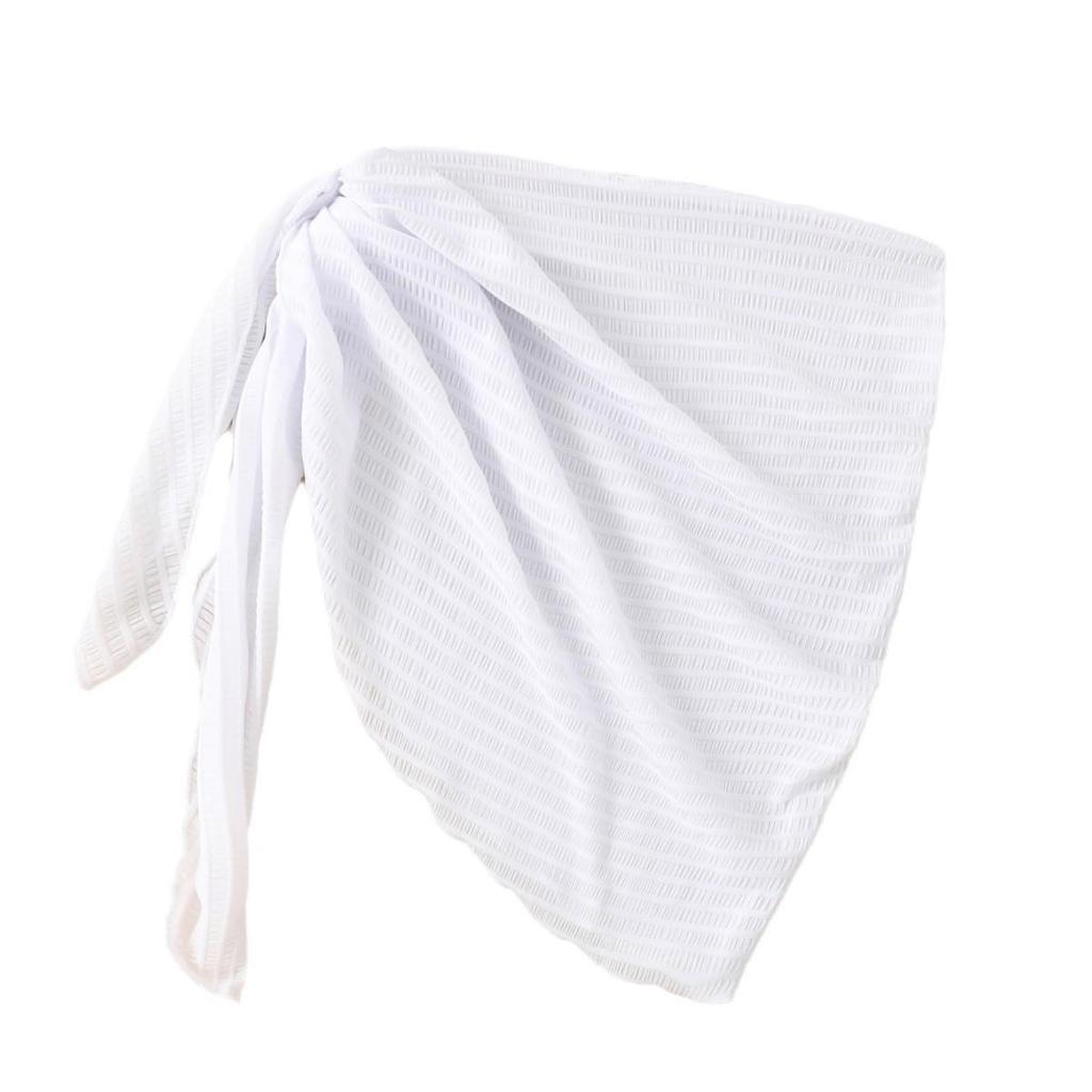 Sleek Solid Color Three-Piece Bikini Set - Women's Sexy, Tight, Backless Swimsuit