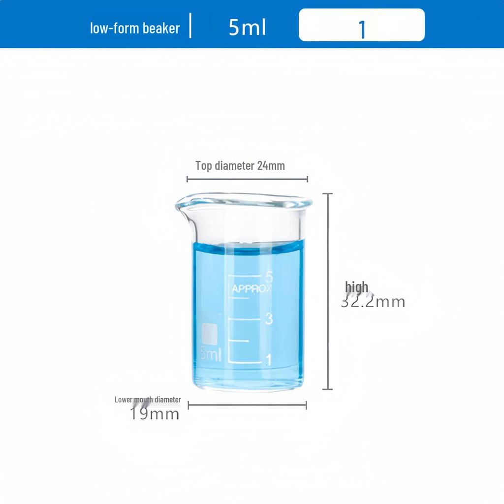 Pahar de laborator gradat din sticlă borosilicată de înaltă calitate, rezistent la căldură, disponibil în mărimi de 5/50/100/250/1000/2000ml