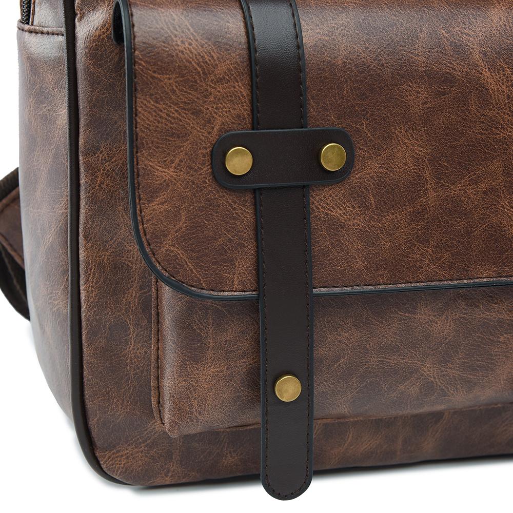 Retro Women's Backpack PU Large Capacity Backpack