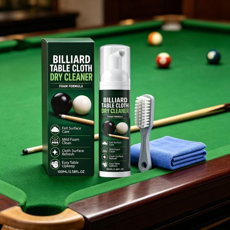 Cloth Cleaner Set for Billiard Table Cleaning, Pool Table Care with Brush and Towel for Regular Home Table Cleaning Use for Personal Cloth Care