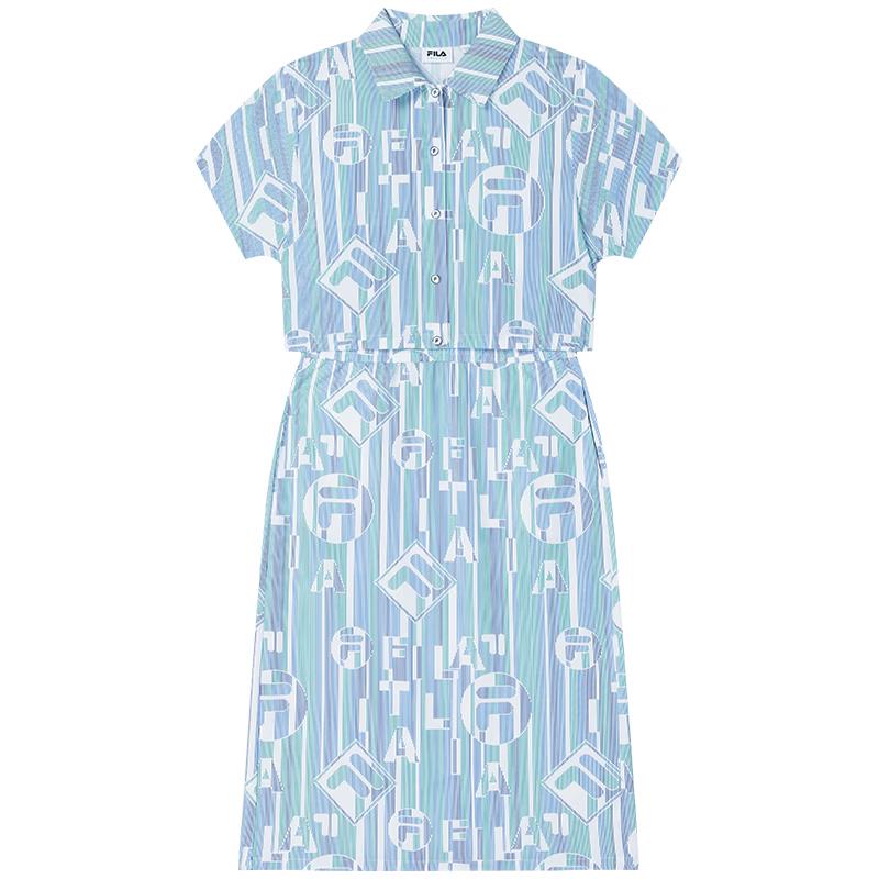 FILA Emerald Women s Printed Lapel Shirt Dress S