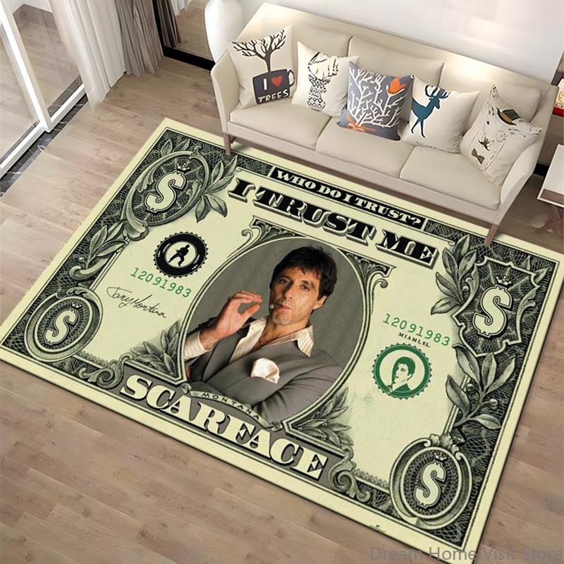 Tappeto Classico Scarface Tony Montana Movie Art per Camera da Letto Soggiorno Divano Decorazione Zerbino per Casa, Grande Tappeto Antiscivolo per Bambini