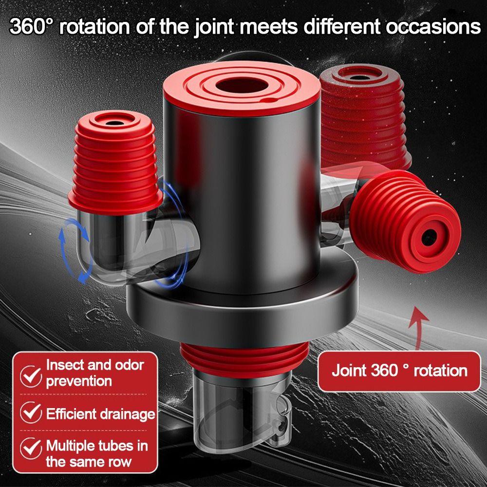 Anti Odor Sink Drain Pipe Adapter Sealing Ring Multifunctional Kitchen Basin Sewer Branch Drainage Water Pipe Joint Universal