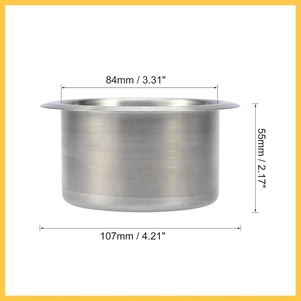 4pcs Stainless Steel Cup Drink Holder Insert Replacement Silver Tone for Boats RVs Auto Replacement Parts