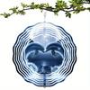 Romantic 2D Dolphin Wind Chime Metal Wall Art with Night Sky Glow for Indoor Outdoor Garden Patio Thanksgiving Decor