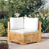 VidaXL Garden Corner Sofa with Cushions, Seat with Padded Backrest, Outdoor Patio Terrace Furniture, Cream Wood 319157