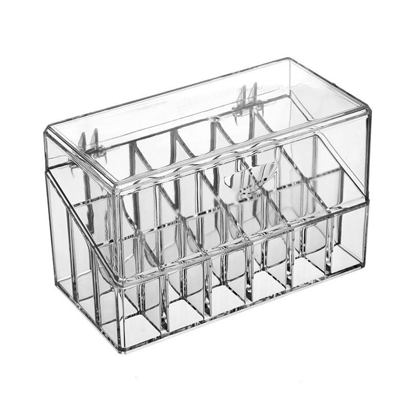 18-Grid Acrylic Flip-Top Lipstick Holder - Dustproof, Transparent Lip Gloss Organizer