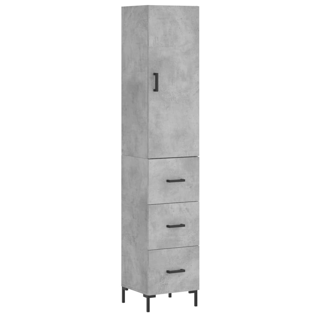 Highboard Concrete Grey 34.5 x 34 x 180 cm Particleboard