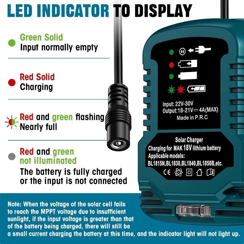 portable charger for Makita 18V Li-ion battery Convert solar panels to for Makita 18V cordless power tool battery charging