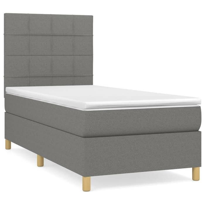 Bed Frame with Mattress - Maison Exclusive - 100x200cm - Adjustable Headboard - Durable Fabric