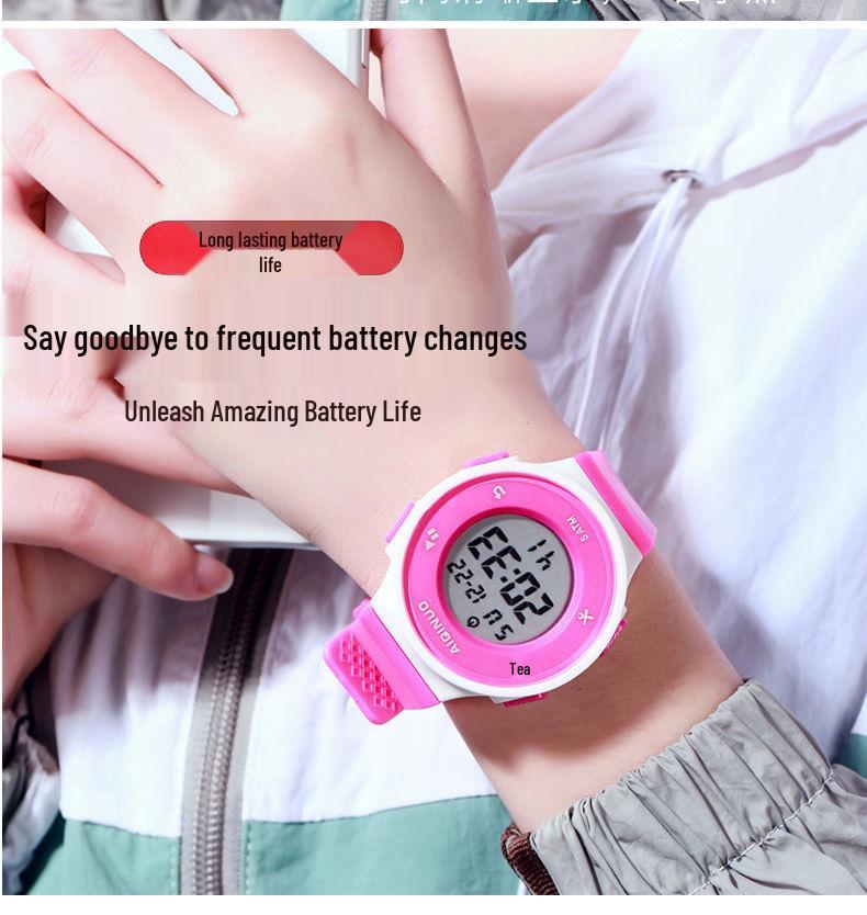 Round Waterproof Luminous Alarm Clock Multifunctional Student Watch - College Youth Edition.