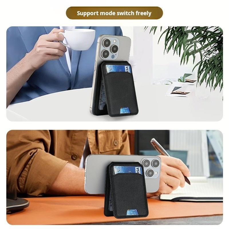 For Magsafe Magnetic Pu Leather Wallet Stand Credit Card Holder for Iphone 16 15 14 13 12 Pro Max Card Holder Phone Bag Cover