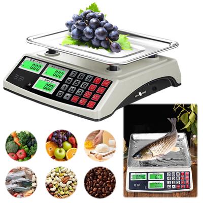 40 kg/1 g Preisrechnerwaage mit Edelstahlplatte, elektronische Lebensmittel- und Fleischzählwaage für Supermärkte