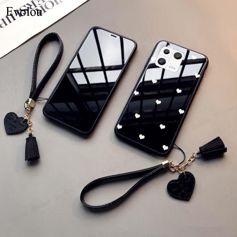 For Tecno Camon 50 Ultra Pattern Tempered Glass Shockproof Hard Protection Case For Camon 50 Pro 4G 40 5G Cover Tassel Lanyard