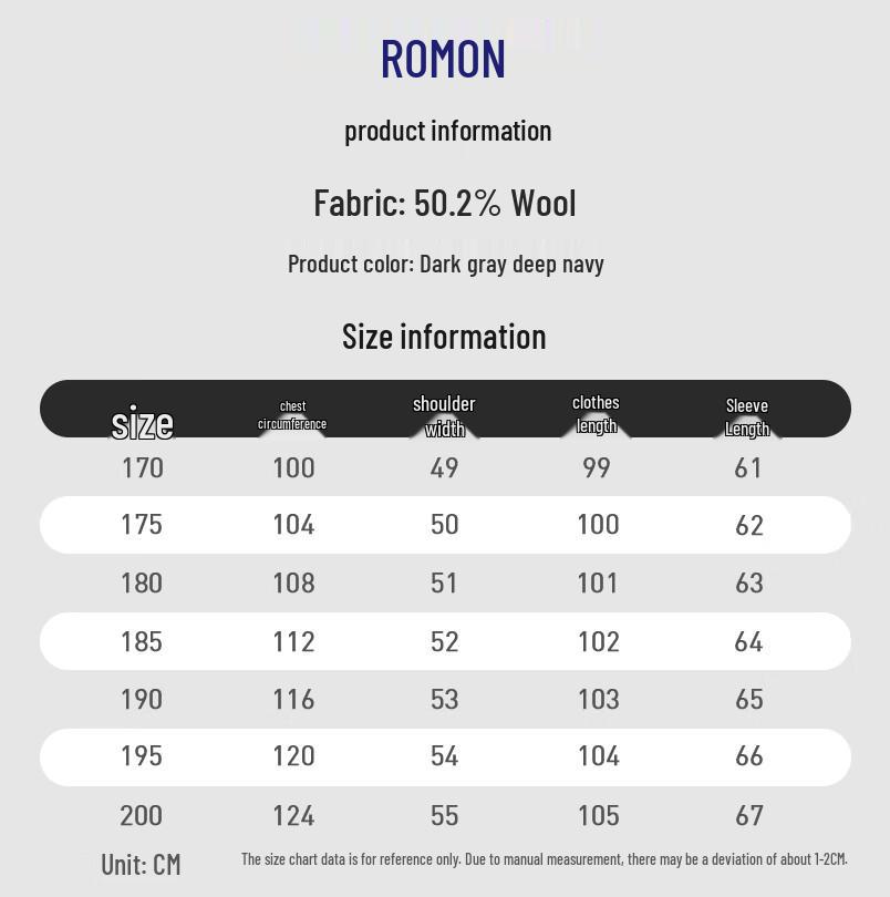 Luomeng Men's Merino Wool Blend Mid-length Overcoat