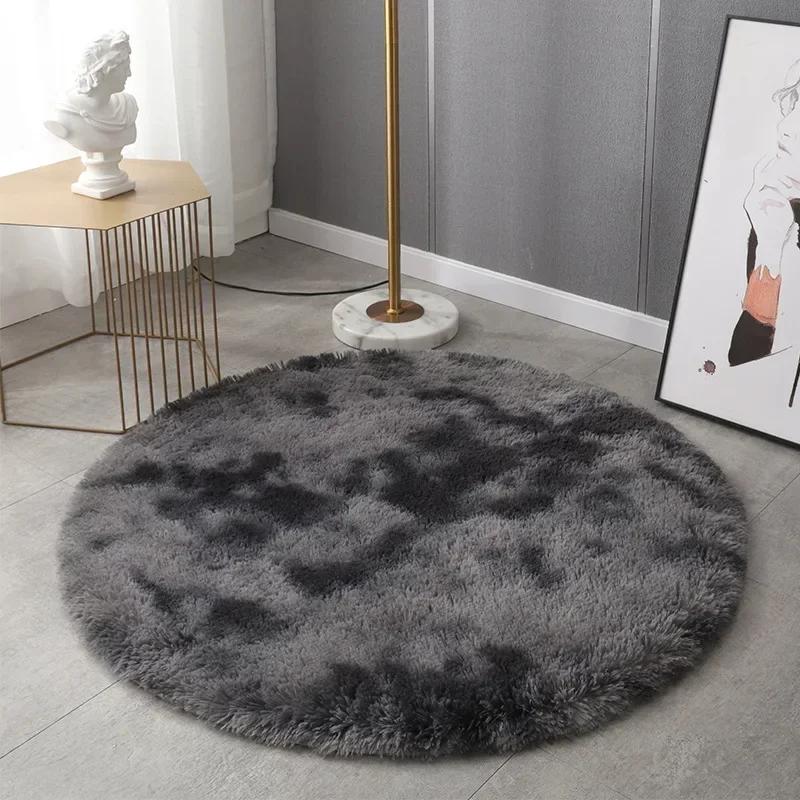 

1PC Round Rug Small Fluffy Carpet for Bedroom Shaggy Circular Rug Cute Room Decoration for Bedroom Kids Room Nursery Room 40x40cm