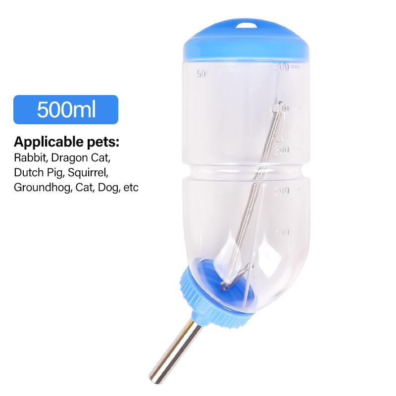 300ml/500ml Plastic Hamster Drinker Water Bottle Dispenser Feeder Hanging Guinea Pig Squirrel Rabbit Pet Drinking Fountain