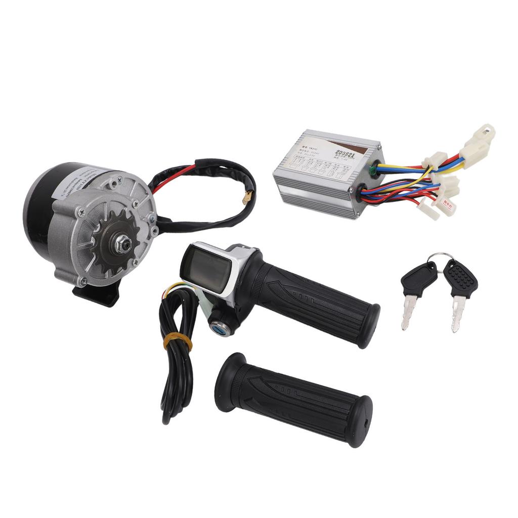 ZY1020 24V 500W 13T Motor Electric cu Reducție prin Angrenaj, Controller pentru Bicicletă Electrică, Mânere de Accelerație cu Afișaj de Putere pentru Modificare Scuter Motocicletă