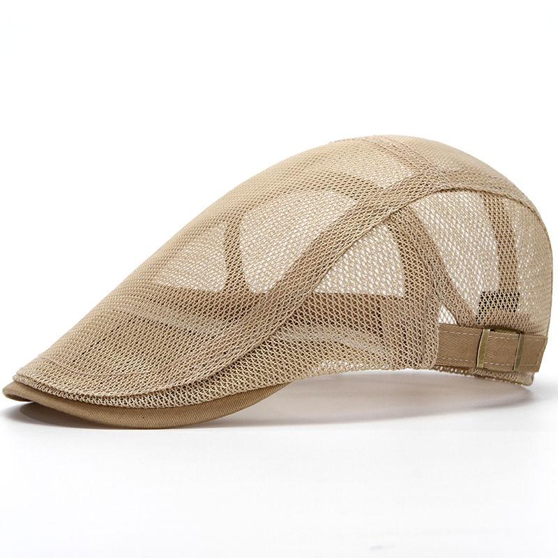 

Летняя тонкая мужская кепка-утконос, сетчатая дышащая солнцезащитная повседневная шляпа от солнца One size хаки