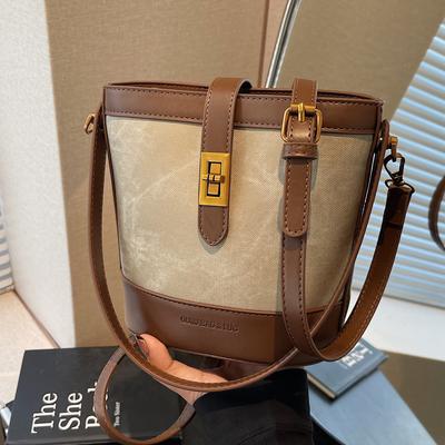 Nischen-Retro-Bucket-Bag Damen-Tasche High-End-Sinn Vielseitige Handtrage-Umhängetasche Große Kapazität Pendler-Tasche