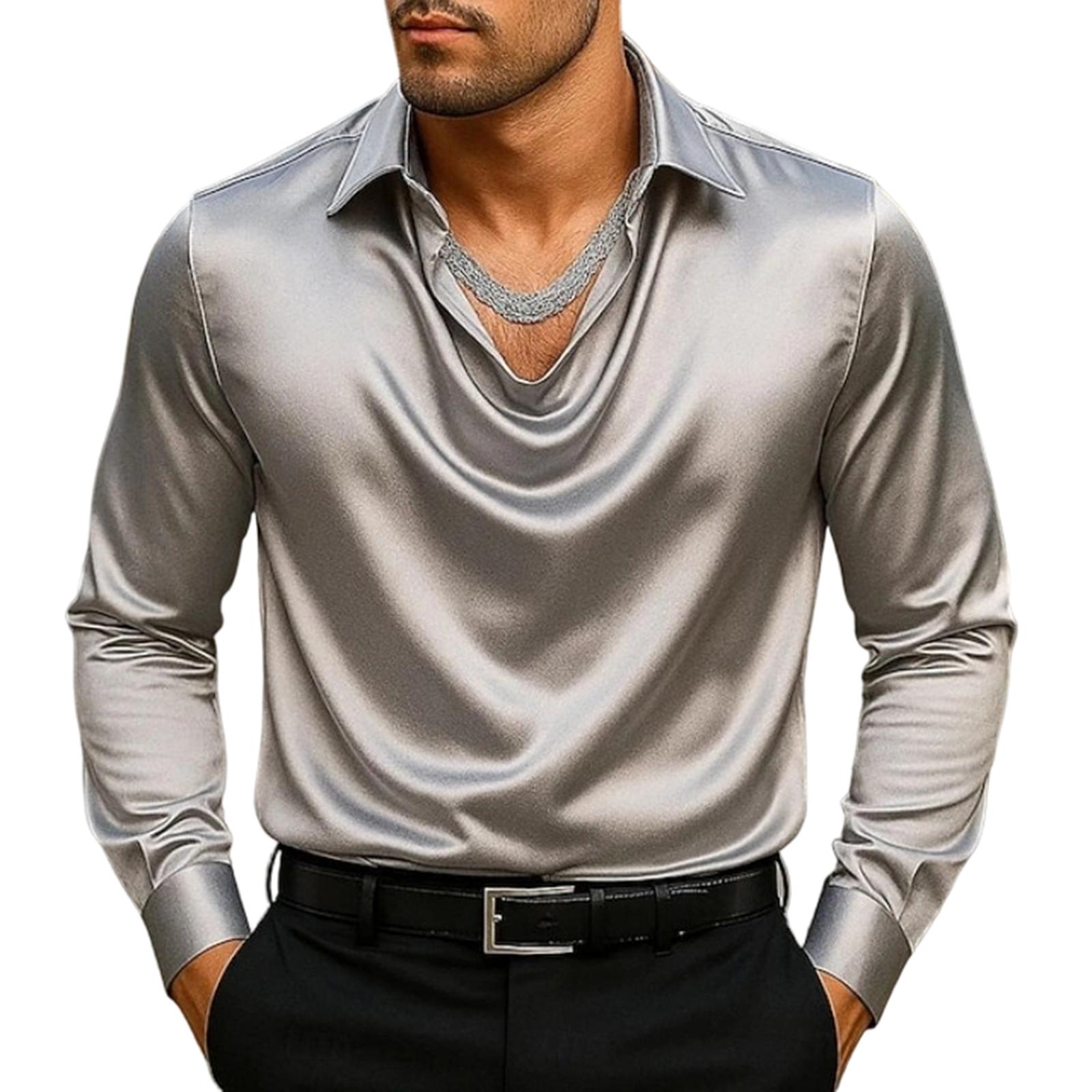 

Men s Temperament Color Dangling Shirt L