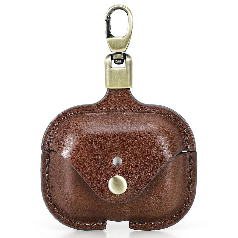 

New AirPods Pro 3 Case: Durable Leather, Fully Enclosed, Anti-Fall Protective Cover for Apple Bluetooth Earphones коричневый