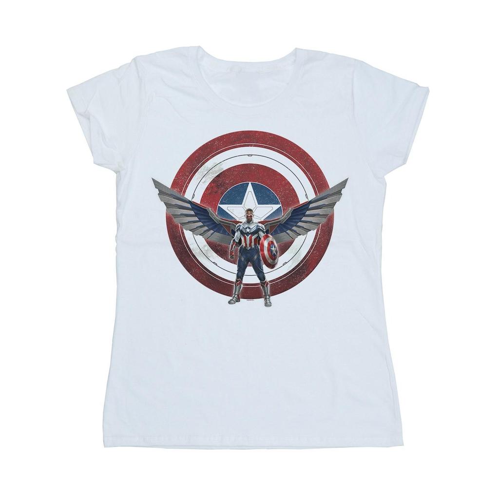 Marvel Womens/Ladies Falcon And The Winter Soldier Captain America Shield Pose Cotton T-Shirt