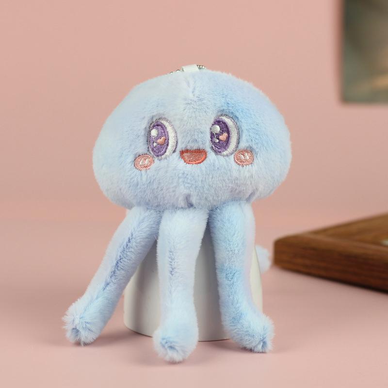 1Pcs Plush Cute Marine Animal Jellyfish Octopus Doll Keychain Bag Decoration Pendant Keychain Girl Bag Keychain Kawaii Keychain