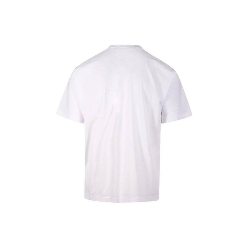 STONE ISLAND Letter Print Pattern Crew Neck Short Sleeve T-Shirt Men Tops White 80152RC90-V0001