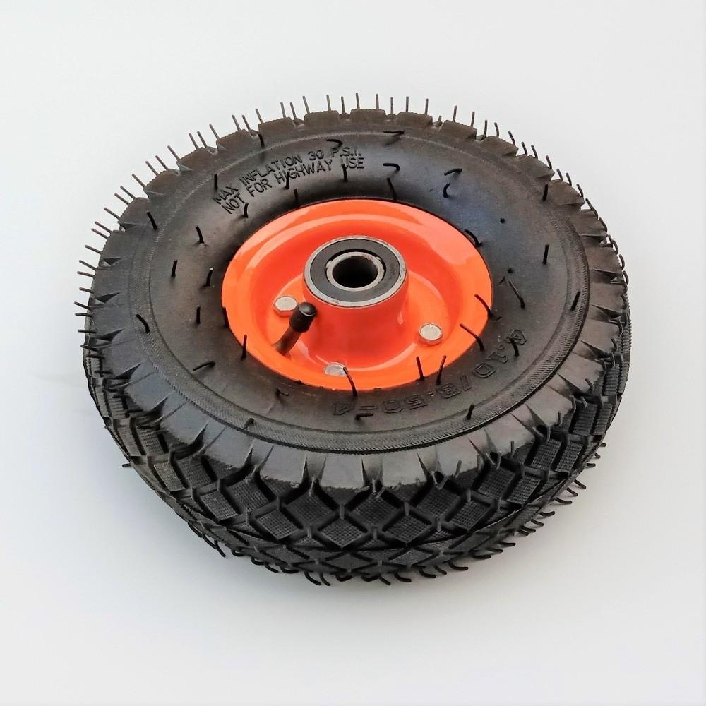 Thickened Rubber Pneumatic Wheels Wear-Resistant 4.10-3.50-4 Inflatable Wheels 10inch Dustproof Valves Trolley Tires