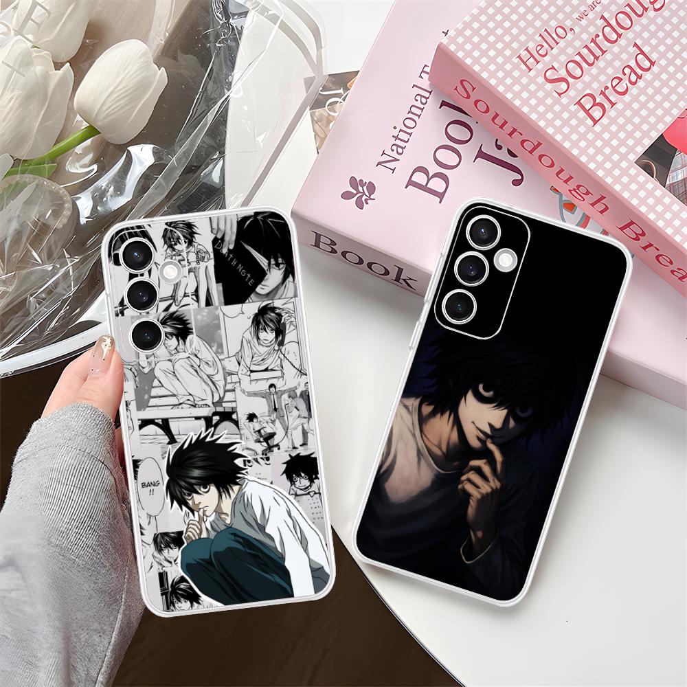 Death Note L Lawliet Mobile Phone Case for Samsung Galaxy S25 S24 S23 S22 S21Plus FE Ultra Clear Colorful Cover Cover Pretty