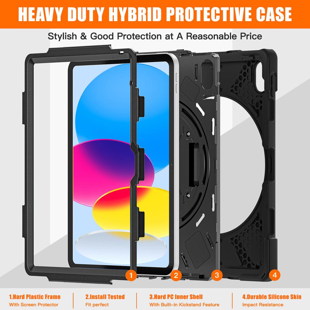 Funda for iPad (A16) 11 inch 2025 10th Generation 10.9 Inch Kids Case Shockproof Safe PC Silicon Hybrid Stand Tablet Cover A3354