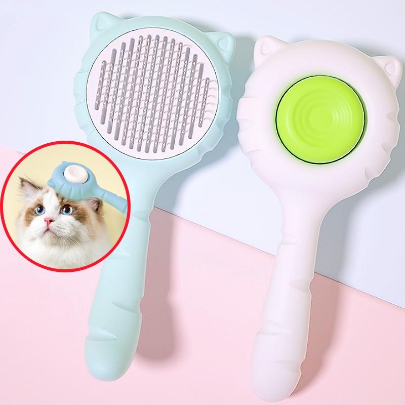 Dog Brush One-click Pet Hair Remover Dog Grooming Massage Cat Brush Floating Hair Combs Self Cleaning Dogs Comb Pet Accessories