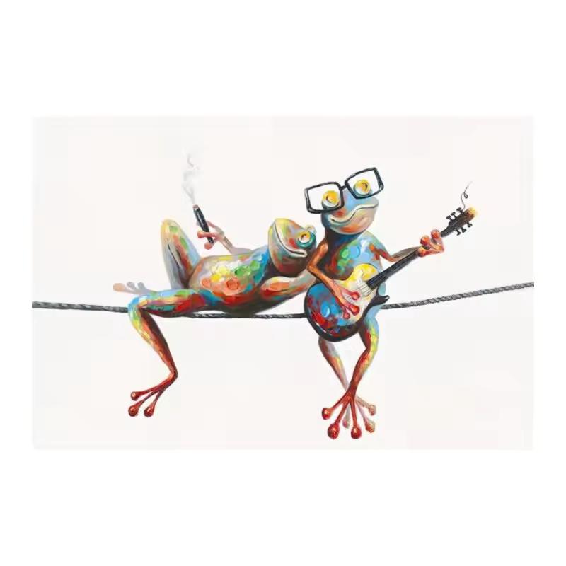 Graffiti Art Cute Frog Canvas Paintings Abstract Animals Posters and Prints On Canvas Wall Art Picture for Living Room Decor