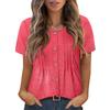 Women'S Work Shirt Pleated 3/4 Sleeve Dress Top V-Neck Shirt Casual Waist Tied Shirt Business Shirt